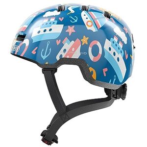 ABUS Casco infantil Skurb Kid casco de bicicleta robusto en look skater con espacio para una coleta y diversos diseños para niñas y niños azul con motivos náuticos, talla M ABUS Casco infantil Skurb Kid casco de bicicleta robusto en look skater con espacio para una coleta y diversos diseños para niñas y niños azul con motivos náuticos, talla M