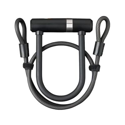 AXA Newton Mini Pro mit Kabel U-Lock, Negro, 14 cm AXA Newton Mini Pro mit Kabel U-Lock, Negro, 14 cm