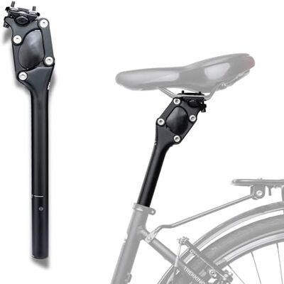 CONTEC SP-060 Slim Tija de suspensión para sillín de bicicleta, paralelogramo, aluminio, comodidad para MTB y bicicleta urbana, suspensión para alivio de espalda, color negro CONTEC SP-060 Slim Tija de suspensión para sillín de bicicleta, paralelogramo, aluminio, comodidad para MTB y bicicleta urbana, suspensión para alivio de espalda, color negro
