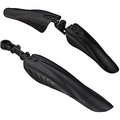 Relaxdays Set Guardabarros, Bicicleta Delantero y Trasero 24-28 Pulgadas, Plástico, Negro Relaxdays Set Guardabarros, Bicicleta Delantero y Trasero 24-28 Pulgadas, Plástico, Negro