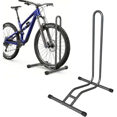 Relaxdays Soporte bicicleta 29", ancho neumático hasta 6,5 cm, delantero y trasero, suelo, 1 bici, antracita Relaxdays Soporte bicicleta 29", ancho neumático hasta 6,5 cm, delantero y trasero, suelo, 1 bici, antracita