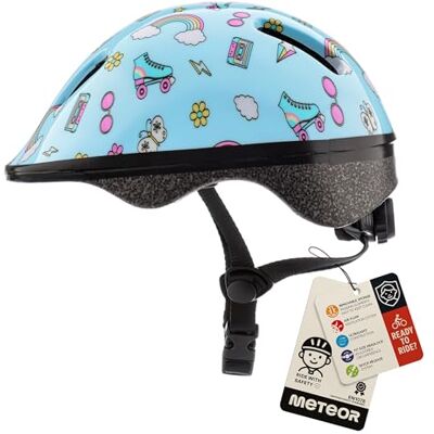 meteor Casco Bicicleta para Niñas y Niños Helmet Infantil de Bici para Ciclismo MTB Road Race Montaña BMX Carretera y Actividad Ciclista Rolerskate Patines meteor Casco Bicicleta para Niñas y Niños Helmet Infantil de Bici para Ciclismo MTB Road Race Montaña BMX Carretera y Actividad Ciclista Rolerskate Patines