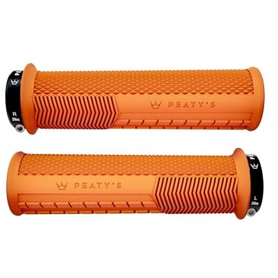 Peaty's Monarch Mangos para Bicicleta con Agarre Superior Textura Moleteada, Almohadilla Extendida para Pulgar, Amortiguación de Impactos, Ergonómicos y Alto Confort 32-34 mm, Naranja Peaty's Monarch Mangos para Bicicleta con Agarre Superior Textura Moleteada, Almohadilla Extendida para Pulgar, Amortiguación de Impactos, Ergonómicos y Alto Confort 32-34 mm, Naranja