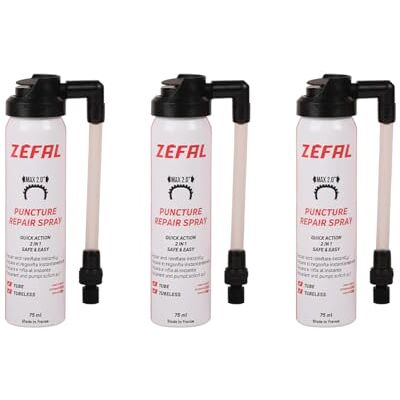 ZEFAL Pack Repair Spray 3 x 75ml – Bomba Antipinchazos Bicicleta y Reparación – 3 Botellas de 75 ml Válvulas Schrader, Presta y Dunlop Fabricado en Francia ZEFAL Pack Repair Spray 3 x 75ml – Bomba Antipinchazos Bicicleta y Reparación – 3 Botellas de 75 ml Válvulas Schrader, Presta y Dunlop Fabricado en Francia