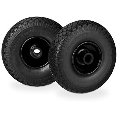 Relaxdays Juego de ruedas Sack Truck, antipinchazos, neumáticos de goma maciza 3.00-4, llanta de acero, eje de 25 mm, 100 kg, 25 x 7,5 mm, negro Relaxdays Juego de ruedas Sack Truck, antipinchazos, neumáticos de goma maciza 3.00-4, llanta de acero, eje de 25 mm, 100 kg, 25 x 7,5 mm, negro