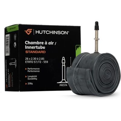 Hutchinson Cámara de Aire MTB Estándar Resistencia y Antipinchazo Válvula Presta Espesor 0,9 mm 48 MM 26 x 2,30-2,85 Hutchinson Cámara de Aire MTB Estándar Resistencia y Antipinchazo Válvula Presta Espesor 0,9 mm 48 MM 26 x 2,30-2,85
