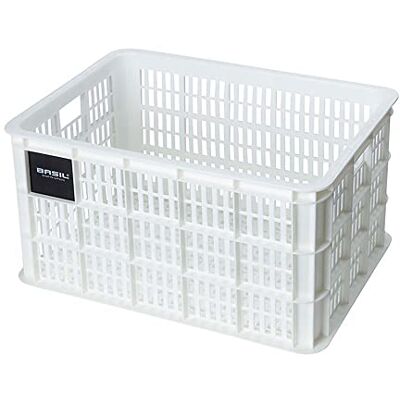 Basil Front Basket Crate L Plastic, Capacity: 40l Also Suitable for Front Cargo Carrier, Suitable for MIK Adapter Plate Basil Front Basket Crate L Plastic, Capacity: 40l Also Suitable for Front Cargo Carrier, Suitable for MIK Adapter Plate