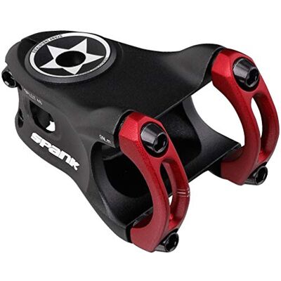 Spank Split Stem Potencia para Bicicleta de montaña y montaña para Adulto, Unisex, Color Rojo, 50 mm Spank Split Stem Potencia para Bicicleta de montaña y montaña para Adulto, Unisex, Color Rojo, 50 mm