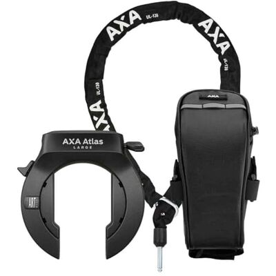 AXA Atlas Large + ULC 130 cadena de inserción + bolsa de sillín – Juego de cerradura de cuadro – Nivel de seguridad 14 – Llave no extraíble AXA Atlas Large + ULC 130 cadena de inserción + bolsa de sillín – Juego de cerradura de cuadro – Nivel de seguridad 14 – Llave no extraíble