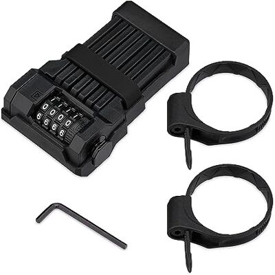 Relaxdays Candado Bicicleta Plegable, Acero Resistente, Cadena Antirrobo Bici con Soporte, Código Numérico, Negro, 65 cm Largo Relaxdays Candado Bicicleta Plegable, Acero Resistente, Cadena Antirrobo Bici con Soporte, Código Numérico, Negro, 65 cm Largo