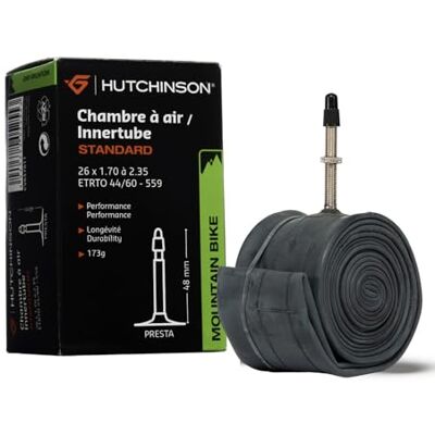 Hutchinson Cámara de Aire MTB Estándar Resistencia y Antipinchazo Válvula Presta Espesor 0,9 mm 48 MM 26 x 1,70-2,35 Hutchinson Cámara de Aire MTB Estándar Resistencia y Antipinchazo Válvula Presta Espesor 0,9 mm 48 MM 26 x 1,70-2,35