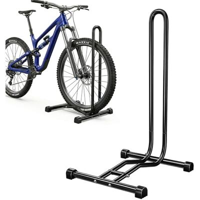 Relaxdays Soporte de Bicicleta Suelo, Ancho de los neumáticos hasta 2,5", Soporte de exhibición de Bicicleta, Rueda Delantera y Trasera, Acero, Negro Relaxdays Soporte de Bicicleta Suelo, Ancho de los neumáticos hasta 2,5", Soporte de exhibición de Bicicleta, Rueda Delantera y Trasera, Acero, Negro