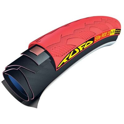 TUFO Elite Ride Cubierta Tubular, Rojo/Negro, 23mm 28 TUFO Elite Ride Cubierta Tubular, Rojo/Negro, 23mm 28