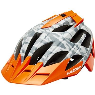 Lazer Oasiz Bicicleta Casco, Todo el año, Unisex, Color Grey Camo Flash Orange, tamaño Medium Lazer Oasiz Bicicleta Casco, Todo el año, Unisex, Color Grey Camo Flash Orange, tamaño Medium