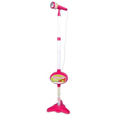 Bontempi MP3Stage Mic Micrófono de Escenario con Conexión MP3 para Actuaciones Versátiles, con Efectos de Iluminación y Compartimento para Smartphone, Rosa, 40,9x19,5x6,4 cm Bontempi MP3Stage Mic Micrófono de Escenario con Conexión MP3 para Actuaciones Versátiles, con Efectos de Iluminación y Compartimento para Smartphone, Rosa, 40,9x19,5x6,4 cm