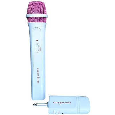 EASY KARAOKE EKS-717 Micrófono inalámbrico, color rosa y blanco EASY KARAOKE EKS-717 Micrófono inalámbrico, color rosa y blanco