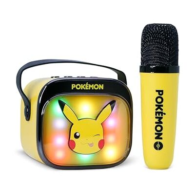 OTL Technologies Pokemon Pikachu Mini Altavoz LED inalámbrico Karaoke con micrófono Bluetooth, Amarillo, Luces Que cambian de Color OTL Technologies Pokemon Pikachu Mini Altavoz LED inalámbrico Karaoke con micrófono Bluetooth, Amarillo, Luces Que cambian de Color