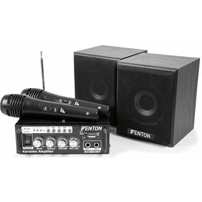 Fenton AV380BT Pack de Sonido con Altavoces 40W Bluetooth USB micrófono Incluye altavoces, amplificador y micrófono, conexión Bluetooth y USB, cableado incluido, perfecto para locales y terrazas Fenton AV380BT Pack de Sonido con Altavoces 40W Bluetooth USB micrófono Incluye altavoces, amplificador y micrófono, conexión Bluetooth y USB, cableado incluido, perfecto para locales y terrazas