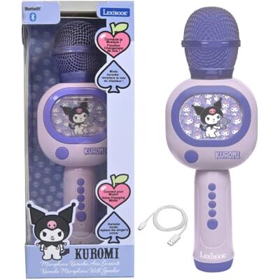 LEXIBOOK , Kuromi Micrófono de Karaoke con Altavoz, USB-C Micrófono de karaoke inalámbrico con altavoz, luces, 3 efectos de voz, Bluetooth y carga USB-C, LEXIBOOK , Kuromi Micrófono de Karaoke con Altavoz, USB-C Micrófono de karaoke inalámbrico con altavoz, luces, 3 efectos de voz, Bluetooth y carga USB-C,