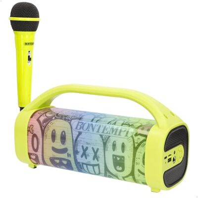 ColorBaby Bontempi Altavoz inalámbrico con Karaoke, Potente, 1 micrófono, Luces RGB, Radio, Dos Altavoces a la Vez, Color Llamativo, Batería Recargable, Cable USB Tipo C Incluido () ColorBaby Bontempi Altavoz inalámbrico con Karaoke, Potente, 1 micrófono, Luces RGB, Radio, Dos Altavoces a la Vez, Color Llamativo, Batería Recargable, Cable USB Tipo C Incluido ()
