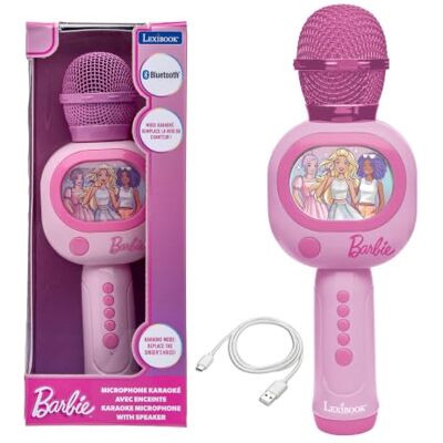 LEXIBOOK , Barbie Micrófono de Karaoke con Altavoz, USB-C Micrófono de karaoke inalámbrico con altavoz, luces, 3 efectos de voz, Bluetooth y carga USB-C, LEXIBOOK , Barbie Micrófono de Karaoke con Altavoz, USB-C Micrófono de karaoke inalámbrico con altavoz, luces, 3 efectos de voz, Bluetooth y carga USB-C,