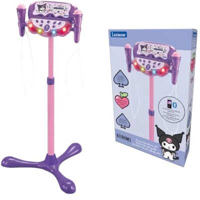 LEXIBOOK , Kuromi, Soporte Karaoke Bluetooth, Morado, Soporte de canto Kuromi con altavoz Bluetooth, luces, efectos de voz, 2 micrófonos y soporte para teléfono. LEXIBOOK , Kuromi, Soporte Karaoke Bluetooth, Morado, Soporte de canto Kuromi con altavoz Bluetooth, luces, efectos de voz, 2 micrófonos y soporte para teléfono.