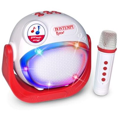 Bontempi Altavoz Inalámbrico con Micrófono Inalámbrico Luces RGB Función Karaoke Cambiador de Voz Efecto Reverberación Recarga USB Tipo-C 140x140x80 mm Bontempi Altavoz Inalámbrico con Micrófono Inalámbrico Luces RGB Función Karaoke Cambiador de Voz Efecto Reverberación Recarga USB Tipo-C 140x140x80 mm