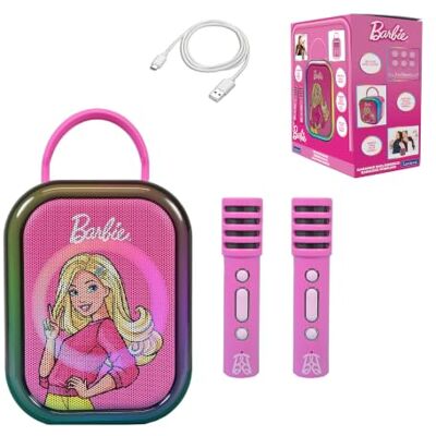 LEXIBOOK , Barbie, Karaoke Bluetooth, 2 Micrófonos, Rosa, Karaoke Bluetooth portátil con 2 micrófonos inalámbricos, batería recargable y fácil conexión de dispositivos. LEXIBOOK , Barbie, Karaoke Bluetooth, 2 Micrófonos, Rosa, Karaoke Bluetooth portátil con 2 micrófonos inalámbricos, batería recargable y fácil conexión de dispositivos.