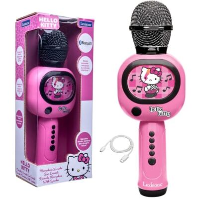 LEXIBOOK , Hello Kitty Micrófono de Karaoke con Altavoz, USB-C Micrófono de karaoke inalámbrico con altavoz, luces, 3 efectos de voz, Bluetooth y carga USB-C, LEXIBOOK , Hello Kitty Micrófono de Karaoke con Altavoz, USB-C Micrófono de karaoke inalámbrico con altavoz, luces, 3 efectos de voz, Bluetooth y carga USB-C,