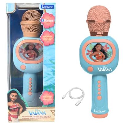 LEXIBOOK , Moana Micrófono de Karaoke con Altavoz, USB-C Micrófono de karaoke inalámbrico con altavoz, luces, 3 efectos de voz, Bluetooth y carga USB-C, LEXIBOOK , Moana Micrófono de Karaoke con Altavoz, USB-C Micrófono de karaoke inalámbrico con altavoz, luces, 3 efectos de voz, Bluetooth y carga USB-C,