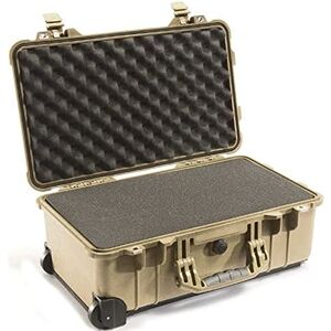 PELI 1510 Maleta de cabina resistente y estanca con ruedas y asa telescópica, IP67 estanca e impermeable al polvo, 27L de capacidad, fabricada en Alemania, con espuma personalizable, Beige PELI 1510 Maleta de cabina resistente y estanca con ruedas y asa telescópica, IP67 estanca e impermeable al polvo, 27L de capacidad, fabricada en Alemania, con espuma personalizable, Beige