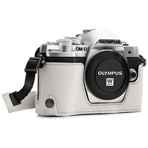 MegaGear Ever Ready Media Funda de Piel y Correa con Acceso a la batería para cámara Olympus OM-D E-M10 Mark III, Color Blanco MegaGear Ever Ready Media Funda de Piel y Correa con Acceso a la batería para cámara Olympus OM-D E-M10 Mark III, Color Blanco