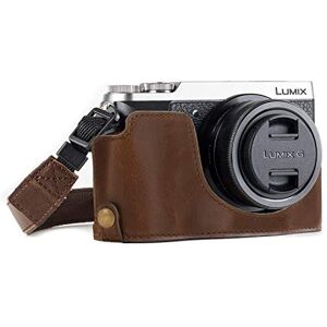 MegaGear Ever Ready Funda Parcial, de Cuero, con Correa y Acceso a la batería para cámara Digital Panasonic Lumix DMC-GX85/GX80, Color marrón Oscuro MegaGear Ever Ready Funda Parcial, de Cuero, con Correa y Acceso a la batería para cámara Digital Panasonic Lumix DMC-GX85/GX80, Color marrón Oscuro