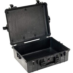 PELI 1600 Maleta grande extremadamente resistente para el transporte de equipos frágiles, IP67 estanca e impermeable al polvo, 46L de capacidad, fabricada en Alemania, sin espuma, color negro PELI 1600 Maleta grande extremadamente resistente para el transporte de equipos frágiles, IP67 estanca e impermeable al polvo, 46L de capacidad, fabricada en Alemania, sin espuma, color negro