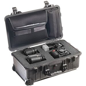 PELI 1510-008-110E 1510LFC Maleta de Viaje estanca con Funda Desmontable para Laptop, IP67 estanca, 27L de Capacidad, Fabricada en EE.UU, con Espuma Personalizable, Color Negro PELI 1510-008-110E 1510LFC Maleta de Viaje estanca con Funda Desmontable para Laptop, IP67 estanca, 27L de Capacidad, Fabricada en EE.UU, con Espuma Personalizable, Color Negro