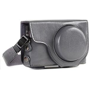 MegaGear MG1261 Panasonic Lumix DC-TZ95, DC-TZ90 Estuche Ever Ready, Funda de Cuero, de Pronto Uso, con Correa Gris MegaGear MG1261 Panasonic Lumix DC-TZ95, DC-TZ90 Estuche Ever Ready, Funda de Cuero, de Pronto Uso, con Correa Gris
