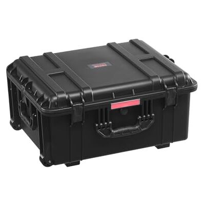 VEVOR Estuche Rígido Impermeable de 630 x 500 x 318 mm con Ruedas Giratorias y Manija Retráctil, Estuche Protector Impermeable IP67 con Clips, Orificios para Candado y Espuma Insertada, Negro VEVOR Estuche Rígido Impermeable de 630 x 500 x 318 mm con Ruedas Giratorias y Manija Retráctil, Estuche Protector Impermeable IP67 con Clips, Orificios para Candado y Espuma Insertada, Negro