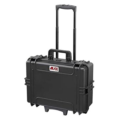 MAX Cases 505STR.079 Negro Maleta hermética con espuma pre-cortada a cubetas y trolley dimensiones internas 500 x 350 x 194 mm MAX Cases 505STR.079 Negro Maleta hermética con espuma pre-cortada a cubetas y trolley dimensiones internas 500 x 350 x 194 mm