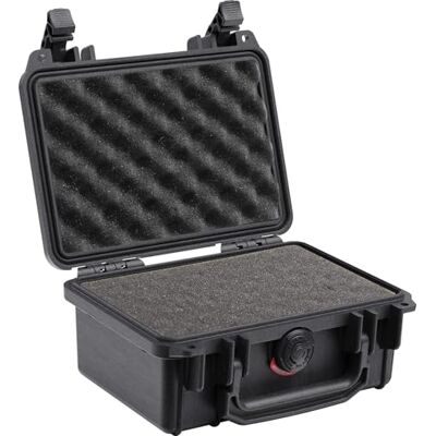 PELI 1120 Maleta fotográfica estanca y resistente a los impactos, IP67 estanca e impermeable al polvo, 2L de capacidad, fabricada en EE.UU., con espuma personalizable, color negro PELI 1120 Maleta fotográfica estanca y resistente a los impactos, IP67 estanca e impermeable al polvo, 2L de capacidad, fabricada en EE.UU., con espuma personalizable, color negro