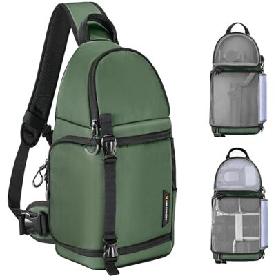 K&F CONCEPT Bolsa para Cámara Sling Camera Bolsa Bandolera Impermeable Antirrobo 10L Foto Mochila Reflex Portátil, Bolsa de Cámara Compatible con DSLR SLR Cámara Verde K&F CONCEPT Bolsa para Cámara Sling Camera Bolsa Bandolera Impermeable Antirrobo 10L Foto Mochila Reflex Portátil, Bolsa de Cámara Compatible con DSLR SLR Cámara Verde
