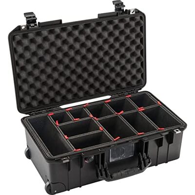 PELI 1535 Air Maleta fotográfica ligera tipo trolley resistente a los impactos, estanca, 27L de capacidad, fabricada en EEUU, con divisores personalizables TrekPak, Color Negro PELI 1535 Air Maleta fotográfica ligera tipo trolley resistente a los impactos, estanca, 27L de capacidad, fabricada en EEUU, con divisores personalizables TrekPak, Color Negro