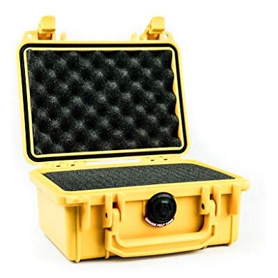 PELI 1120 Maleta profesional para cámara réflex digital SLR a prueba de golpes, IP67 estanca2L de capacidad, fabricada en EE.UU., con espuma personalizable, color amarillo PELI 1120 Maleta profesional para cámara réflex digital SLR a prueba de golpes, IP67 estanca2L de capacidad, fabricada en EE.UU., con espuma personalizable, color amarillo