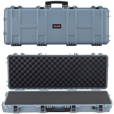 VEVOR Estuche Rígido para Armas Largas, con Cerradura y Espuma Precortada de 4 Capas, Enrollable, Resistente al Agua IP67 y Polvo, 1090 x 410 x 155 mm, Color Gris, para Viajes en Avión y Tren VEVOR Estuche Rígido para Armas Largas, con Cerradura y Espuma Precortada de 4 Capas, Enrollable, Resistente al Agua IP67 y Polvo, 1090 x 410 x 155 mm, Color Gris, para Viajes en Avión y Tren