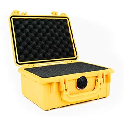PELI 1150 Caja Protectora estanca Profesional para Equipos de fotografía y vídeo, IP67 estanca3L de Capacidad, Fabricada en EE.UU., con Espuma Personalizable, Color Amarillo PELI 1150 Caja Protectora estanca Profesional para Equipos de fotografía y vídeo, IP67 estanca3L de Capacidad, Fabricada en EE.UU., con Espuma Personalizable, Color Amarillo