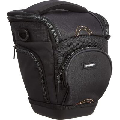 Amazon Basics Bolso Bandolera Estilo Funda para Cuerpo de Cámara SLR y Objetivo, Correa Desmontable, Impermeable, Antiimpactos, Acolchado, Sólido, Bolsillo para Accesorios Negro, 17,5 x 16 x 23 cm Amazon Basics Bolso Bandolera Estilo Funda para Cuerpo de Cámara SLR y Objetivo, Correa Desmontable, Impermeable, Antiimpactos, Acolchado, Sólido, Bolsillo para Accesorios Negro, 17,5 x 16 x 23 cm