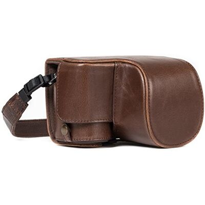 MegaGear Ever Ready Funda de Piel con Correa para cámara Sony Alpha A6500, Color marrón Oscuro MegaGear Ever Ready Funda de Piel con Correa para cámara Sony Alpha A6500, Color marrón Oscuro