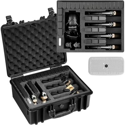 VEVOR Estuche Rígido para Pistola con Revestimiento de Espuma XPE, Funda para 6 Pistolas, Resistente al Agua y Polvo con Interior Personalizable y Asa 475 x 415 x 215 mm, Negro, Cumple con la TSA VEVOR Estuche Rígido para Pistola con Revestimiento de Espuma XPE, Funda para 6 Pistolas, Resistente al Agua y Polvo con Interior Personalizable y Asa 475 x 415 x 215 mm, Negro, Cumple con la TSA