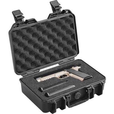 VEVOR Estuche Rígido para Pistola con Espuma de PU Precortada para 1 Pistola Resistente al Agua y Polvo, 320 × 240 × 118 mm, Estuche para Pistola con Cerradura se Puede Llevar en Tren, Avión, Negro VEVOR Estuche Rígido para Pistola con Espuma de PU Precortada para 1 Pistola Resistente al Agua y Polvo, 320 × 240 × 118 mm, Estuche para Pistola con Cerradura se Puede Llevar en Tren, Avión, Negro