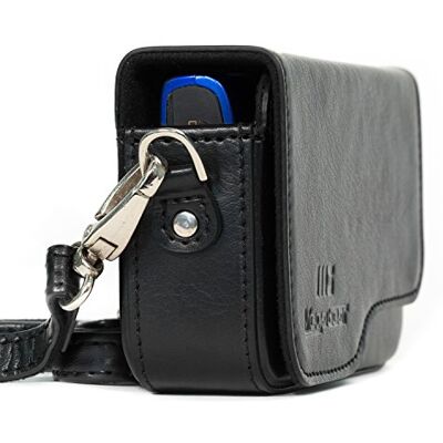 MegaGear Canon PowerShot SX620 HS, SX610 HS, IXUS 360 HS, IXUS 190 IS, IXUS 180, IXUS 170 IS Estuche de cuero, con correa Negro MegaGear Canon PowerShot SX620 HS, SX610 HS, IXUS 360 HS, IXUS 190 IS, IXUS 180, IXUS 170 IS Estuche de cuero, con correa Negro