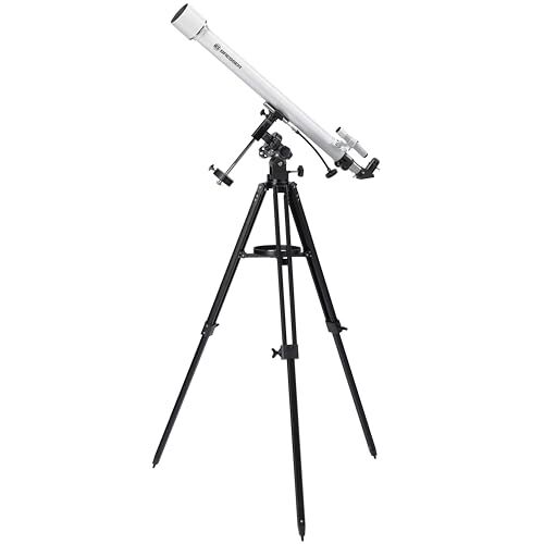 Bresser Optics Classic 60/900 EQ Refractor 338x Negro, Blanco Telescopio (6,5 kg, Metal, Aluminio)
